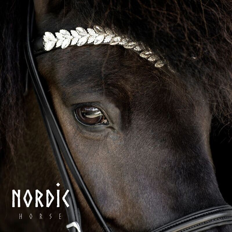 Nordic Horse Browband SILVER LEAVES