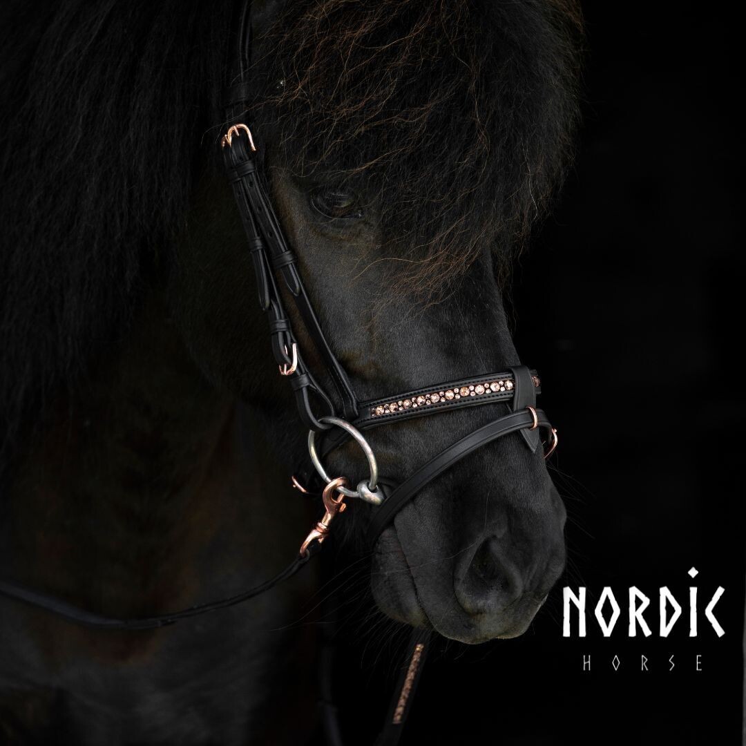 Nordic Horse M&amp;M Flash Noseband ALL ROSE GOLD
