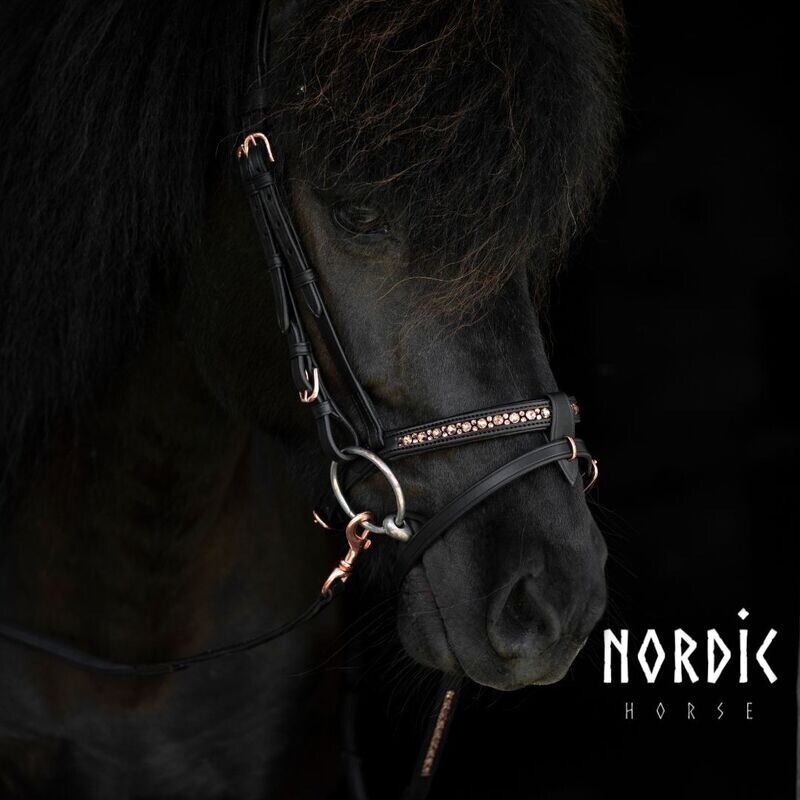 Nordic Horse M&amp;M Flash Noseband ALL ROSE GOLD