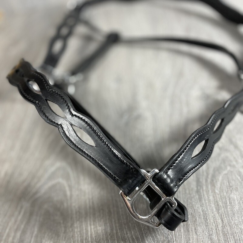 Nordic Horse Patterned Leather Halter