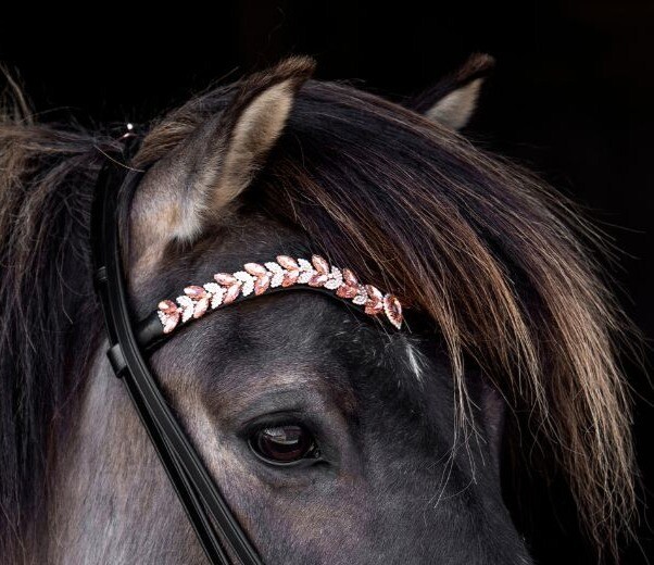 Nordic Horse Headstall ROSE GOLD LEAVES Nordic Horse Headstall ROSE GOLD LEAVES