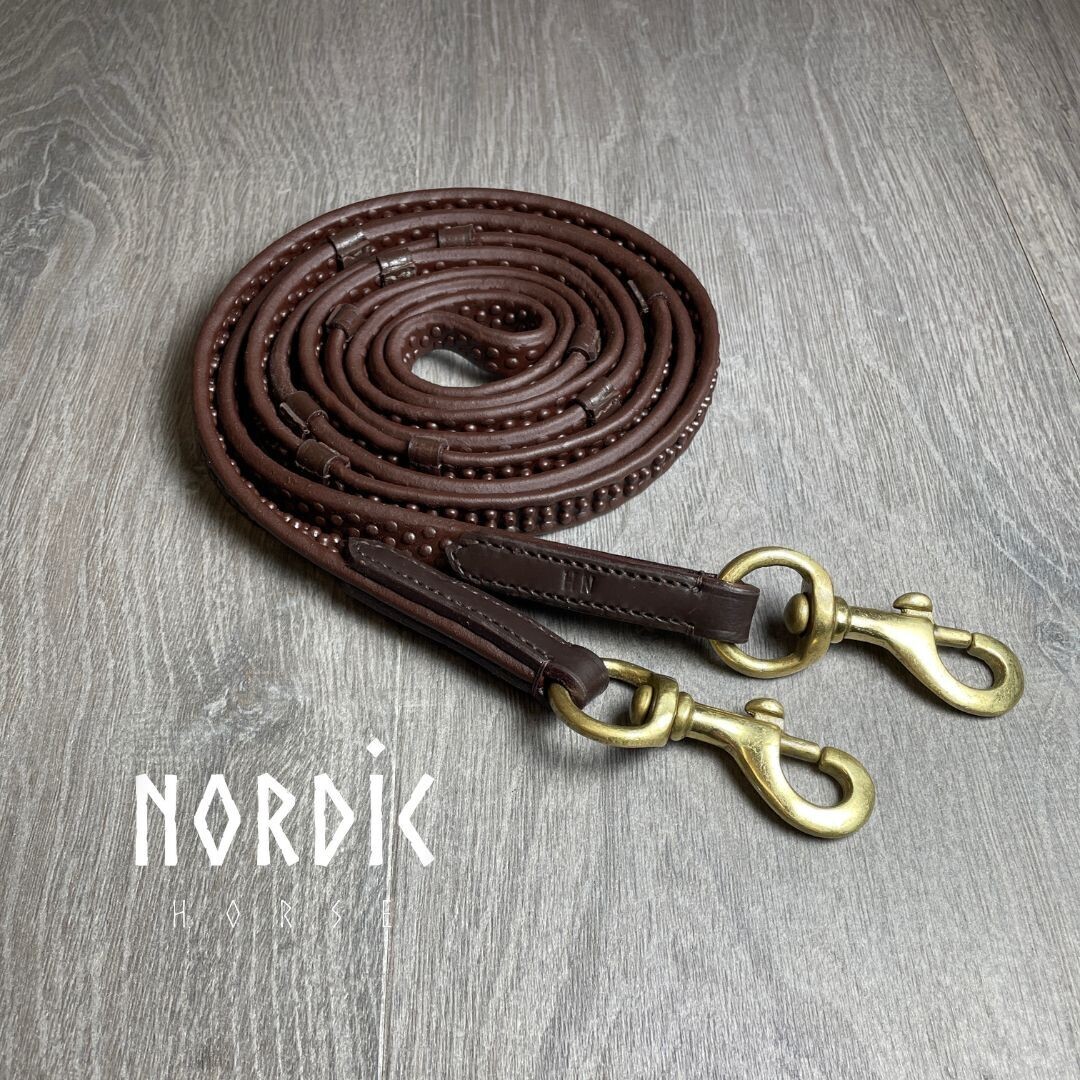 Nordic Horse Biothane Grip Reins w/Stops - Brown