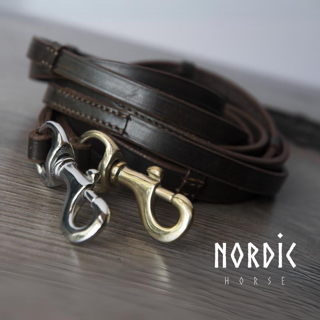 Nordic Horse Brown Leather Reins w/Stops
