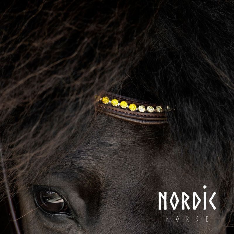 Nordic Horse Golden Sunset Browband  - Brown