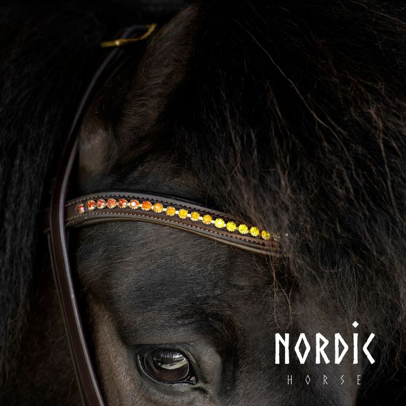 Nordic Horse Golden Sunset Browband  - Brown