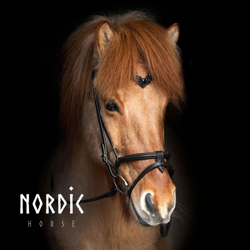 Nordic Horse Browband BLACK LEAVES