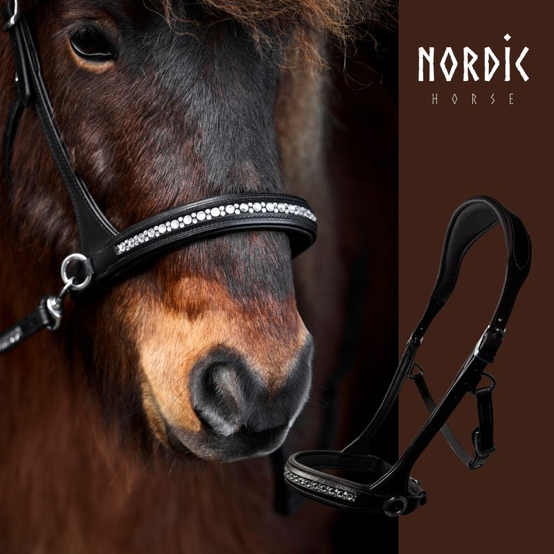 Nordic Horse Brown Sidepull ALL WHITE Nordic Horse Brown Sidepull ALL WHITE