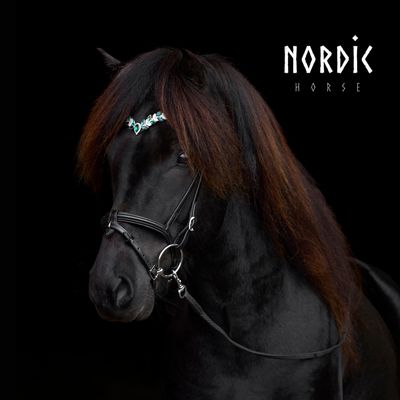 Nordic Horse Headstall EMERALD LEAVES