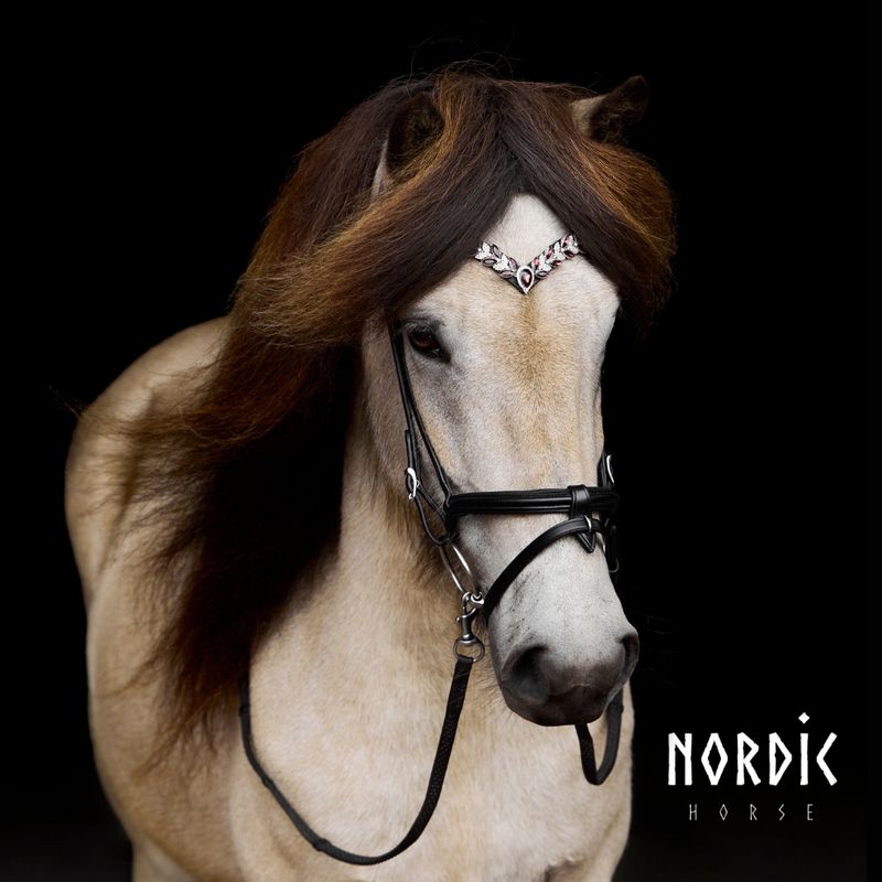 Nordic Horse Browband BORDEAUX LEAVES
