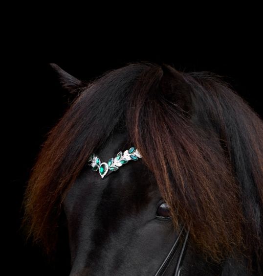 Nordic Horse Browband EMERALD LEAVES