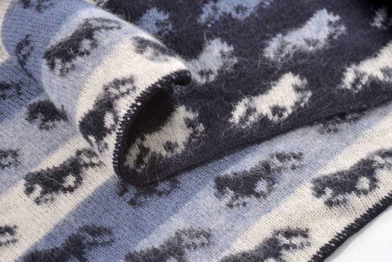 Fákur Wool Blanket/Throw - Blue