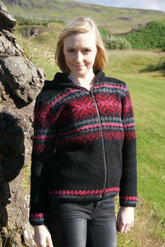 Kidka - DANGRI Wool Cardigan w/Hood (black/pink)