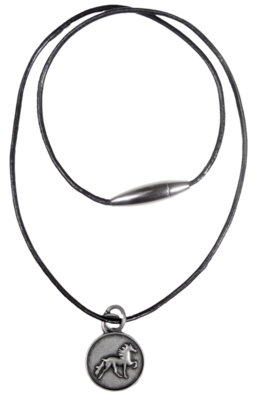 Karlslund Leather Necklace w/Rustic Icelandic Horse