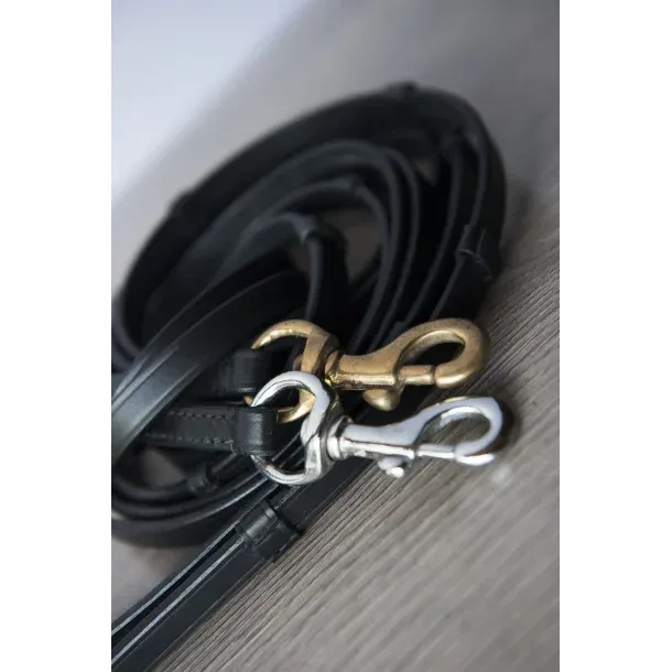 Nordic Horse - Black Leather Reins w/Stops