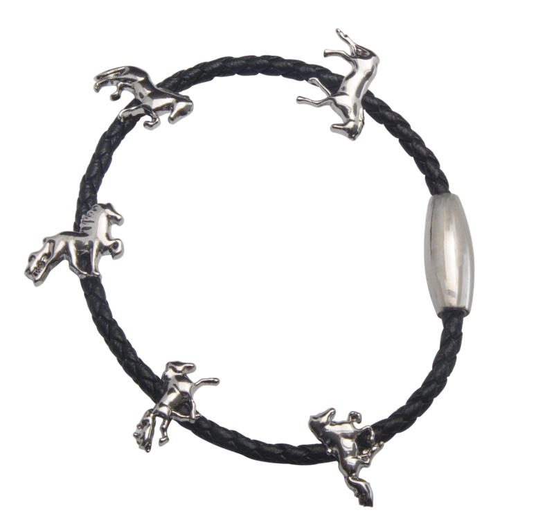 Karlslund Björk Leather Bracelet w/Icelandic Horses