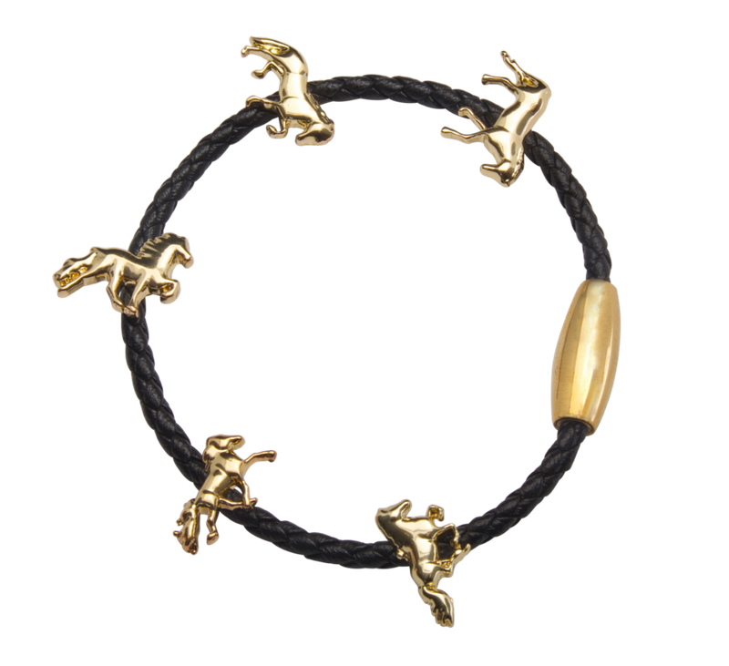 Karlslund Björk Leather Bracelet w/Icelandic Horses