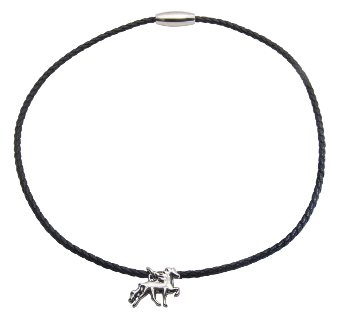 Karlslund Björk Leather Necklace w/Icelandic Horses