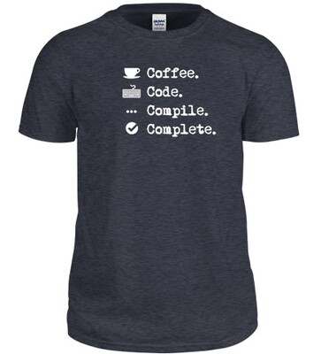 Coffee Code Compile Complete Developer T-Shirt