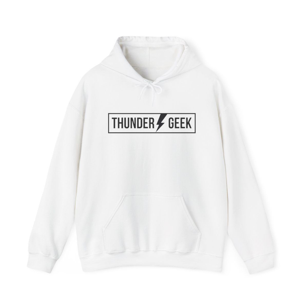 Thunder Geek Unisex Hooded Sweatshirt - Comfy Casual for Developers, Sizes: S, Colors: White
