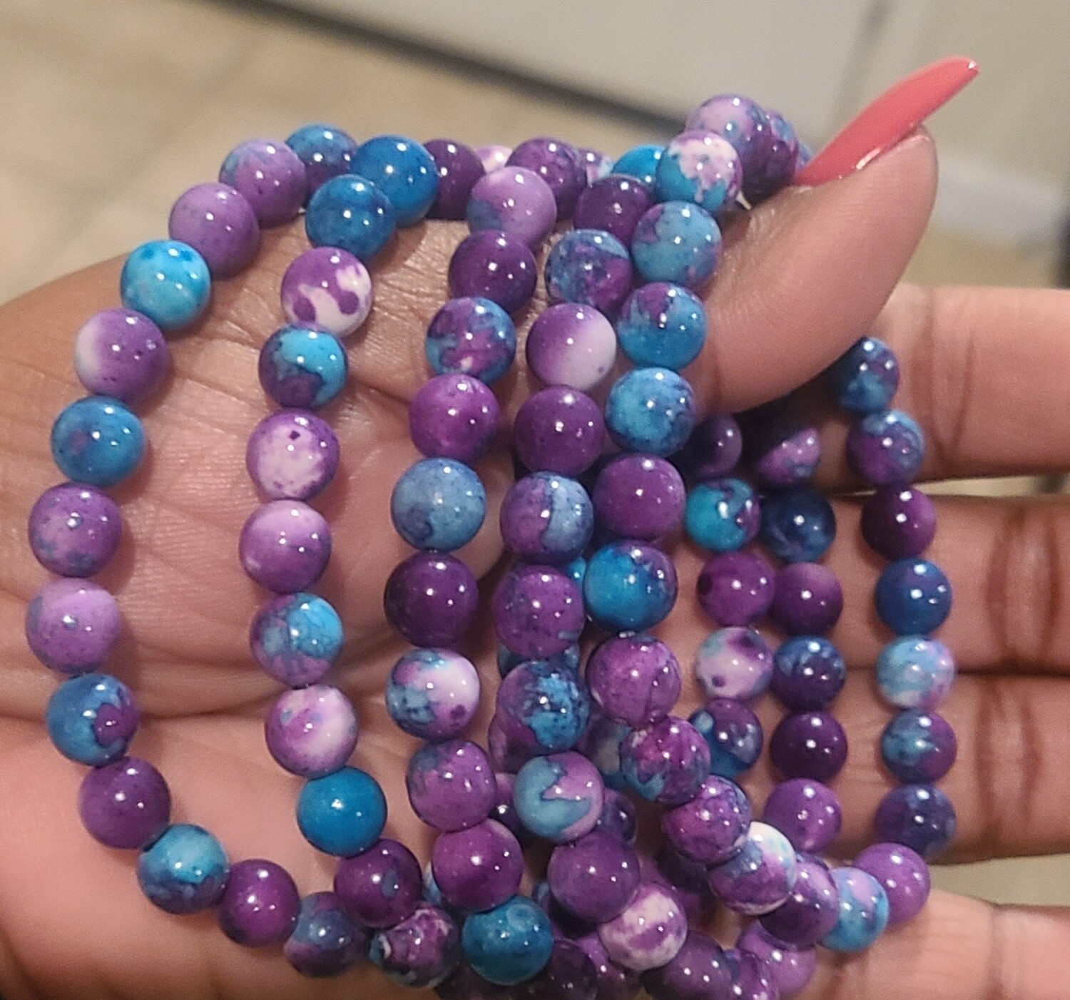 Buy Purple Blue and Black Clay Bead Bracelet With Vintage Bead Online in  India  Etsy