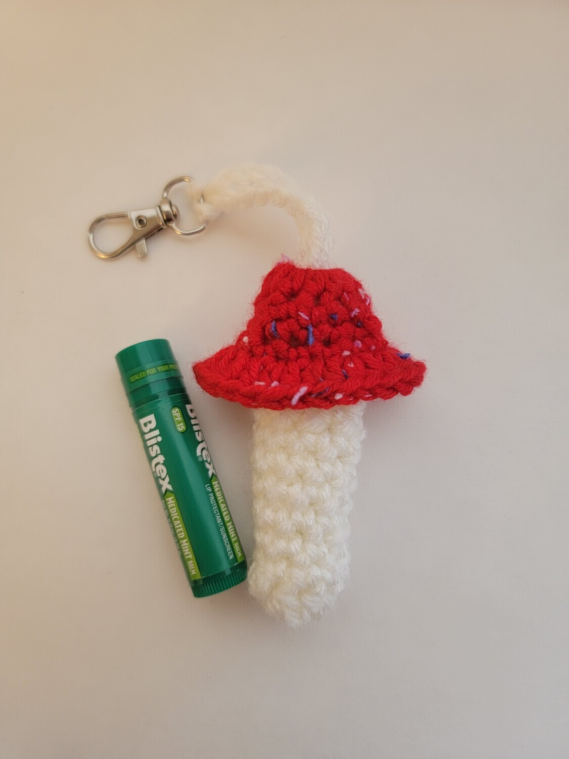 Mushroom Chapstick Holder Keychain