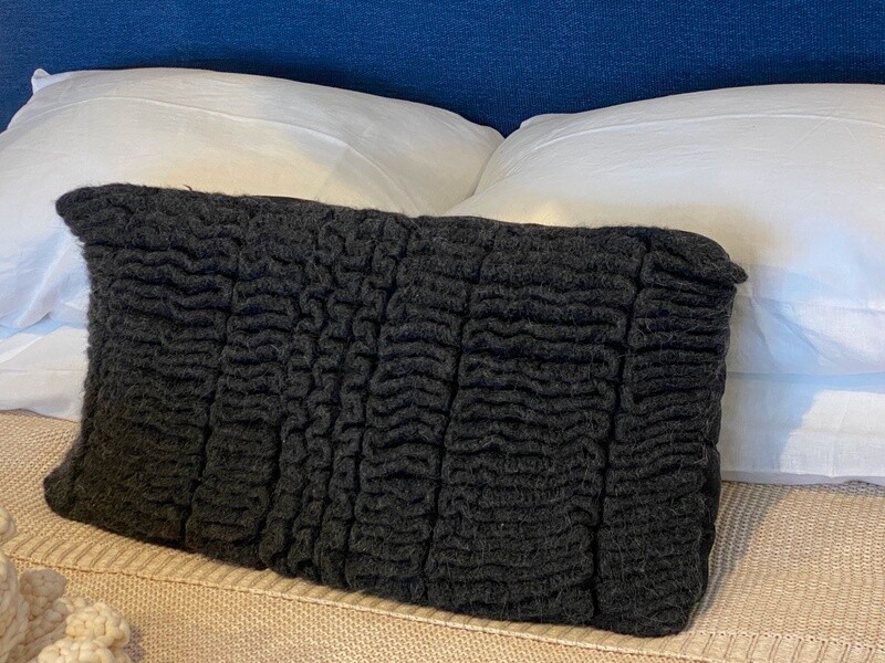NANCY WINARICK - Black Rectangular Bed Pillow