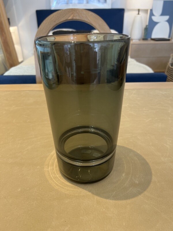 Malcolm Kriegel Vase - Tall, grey, wide mouth, single interior fold