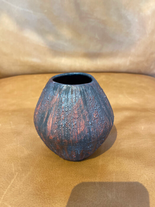 Vase - Terracotta & Black Striped - Small