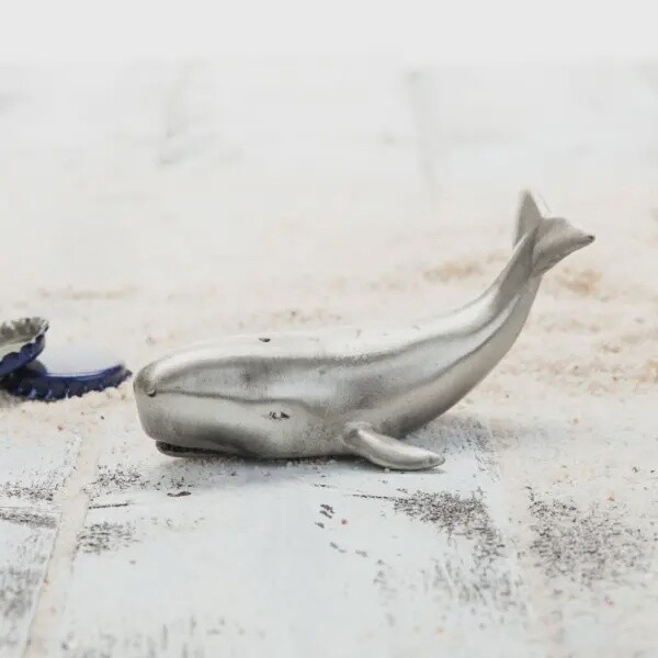 Seaside Moby Whale Pewter Bottle Opener