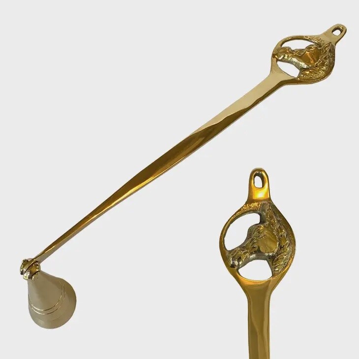 Polished Brass Horse Head Candle Snuffer