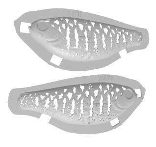 3D Stencil for - 7.1&quot; Big Belly Shad, Patterns: 515-0331 Smallmouth Bass