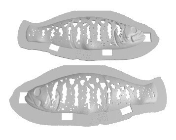 3D Stencil for - 135mm glide slide, Similar to Mega bass I slide 135. 5.5 inches to tail., Patterns: 361-0331 Smallmouth Bass