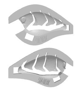 3D Stencil for - Sugartit  1.5 Medium Square Bill High Quality, Patterns: 504-0030C Crossover Crawfish