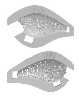 3D Stencil for - Lurebuild - 2.5 Silent High Quality Square Bill, Patterns: 399-0487 Pumpkinseed Detailed