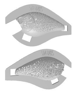 3D Stencil for - Lurebuild - LB High Quality 2.5 Square Bill, Patterns: 502-0485 Pumpkinseed