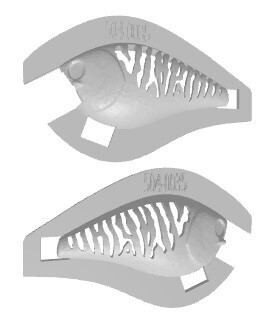 3D Stencil for Alternative Lures 1.5 One Knocker Square Bill, Patterns: 527-0035 Natural Stripes