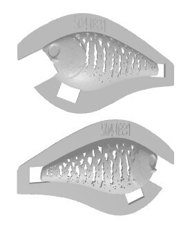 3D Stencil for Standard 2.5 Square Bill Shallow Diver Crankbait, Patterns: 103-0331 Smallmouth Bass