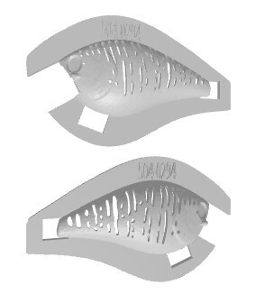 3D Stencil for - Lurebuild - LB High Quality 2.5 Square Bill, Patterns: 502-0294 Vertical Bluegill Stripes