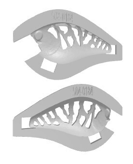 3D Stencil for Alternative  Lures 1.5 One Knocker Square Bill, Patterns: 527-0184 Natural Wedges