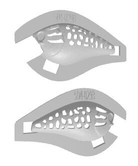 3D Stencil for - Lurebuild - LB High Quality 2.5 Square Bill, Patterns: 502-0293 Natural Ovals