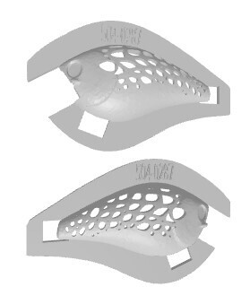 3D Stencil for - Lurebuild - 2.5 Silent High Quality Square Bill, Patterns: 399-0287 Natural Ovals