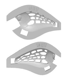 3D Stencil for Standard 2.5 Square Bill Shallow Diver Crankbait, Patterns: 103-0117 Ovals