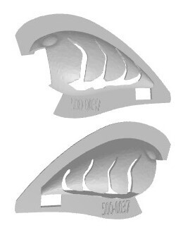 3D Stencil for 2 1/4&quot; Medium Diver Bubble Eye Wart Crankbait, Patterns: 158-0037 Crawfish