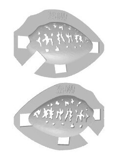 3D Stencil for - Pumpkin Seed - Similar to Heddon Pumpkinseed, Patterns: 393-0447 Natural Shapes
