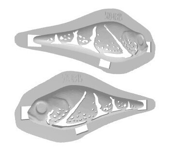 3D Stencil for - Lipless Sinking Minnow, Patterns: 509-0315 Crawfish