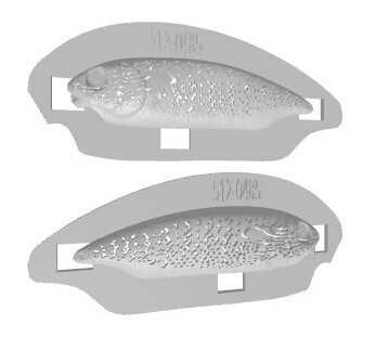 3D Stencil for - 3&quot; Mega Bass KARASHI Knock Off, Patterns: 512-0485 Pumpkinseed