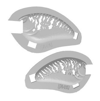 3D Stencil for 2 3/4&quot; flat Side Deep Diver Crankbait - (Little John 70 ko), Patterns: 179-0361 Skeleton
