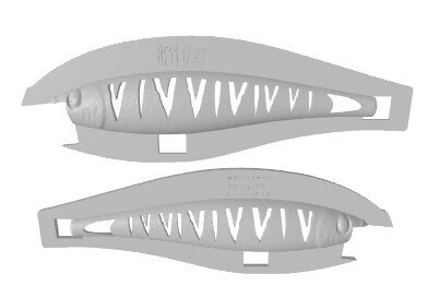 3D Stencil for - Berkley Flicker Minnow 11, Patterns: BF11-0582 Thin V Wedges