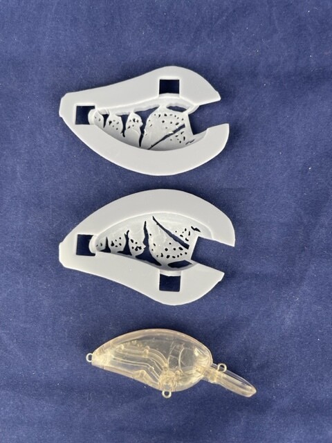3D Stencil for 2 1/4&quot; Flat Side Shallow Diver Crankbait - (Little John 50 ko)