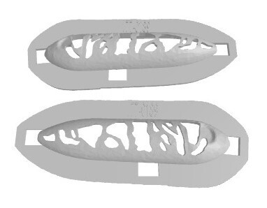 3D Stencil for 3 3/4&quot; Lipless Topwater Spook, Patterns: 177-0189 Wedges and Stripes